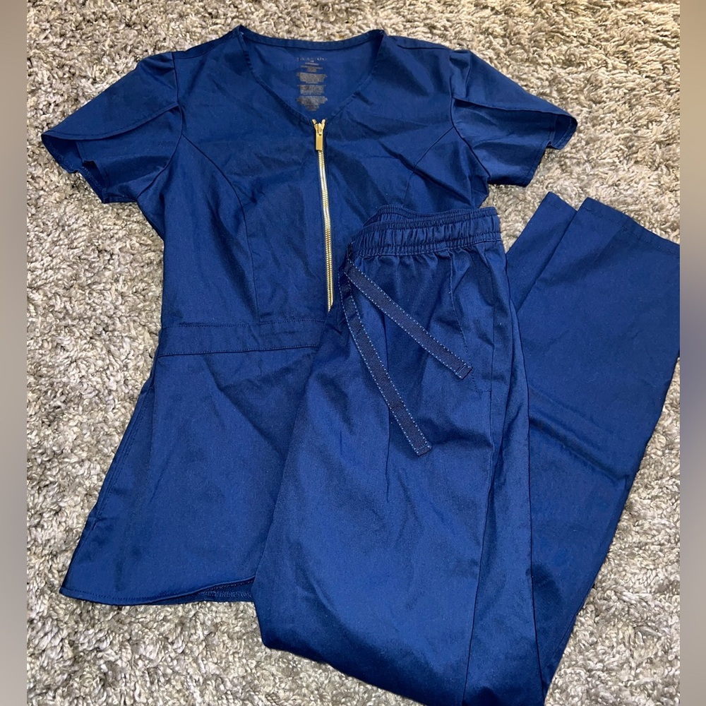 Jaanuu Scrub Set Womens XS Navy EUC